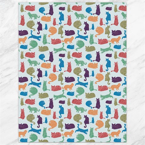 Blue Colorful Cats Silhouettes Pattern Canvas 12  x 16   from ArtsNow.com 11.86 x15.41  Canvas - 1