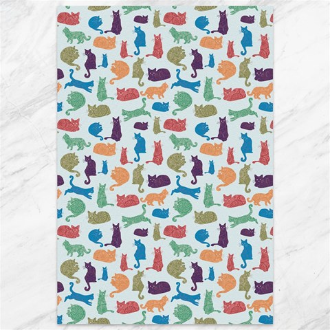 Blue Colorful Cats Silhouettes Pattern Canvas 12  x 18   from ArtsNow.com 11.88 x17.36  Canvas - 1