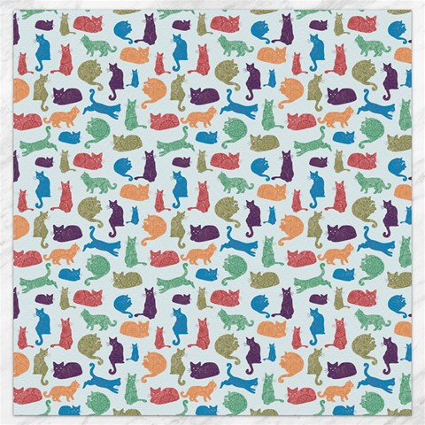 Blue Colorful Cats Silhouettes Pattern Canvas 16  x 16   from ArtsNow.com 15.2 x15.41  Canvas - 1