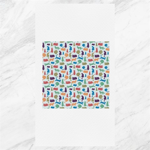 Blue Colorful Cats Silhouettes Pattern Canvas 40  x 72   from ArtsNow.com 39.28 x69.23  Canvas - 1