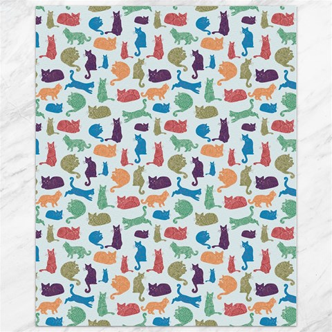 Blue Colorful Cats Silhouettes Pattern Canvas 11  x 14   from ArtsNow.com 10.95 x13.48  Canvas - 1