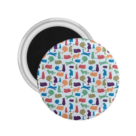 Blue Colorful Cats Silhouettes Pattern 2.25  Magnets from ArtsNow.com Front