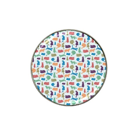 Blue Colorful Cats Silhouettes Pattern Hat Clip Ball Marker (10 pack) from ArtsNow.com Front