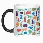 Blue Colorful Cats Silhouettes Pattern Morph Mugs