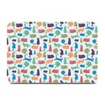 Blue Colorful Cats Silhouettes Pattern Plate Mats