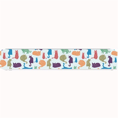 Blue Colorful Cats Silhouettes Pattern Small Bar Mats from ArtsNow.com 24 x4  Bar Mat