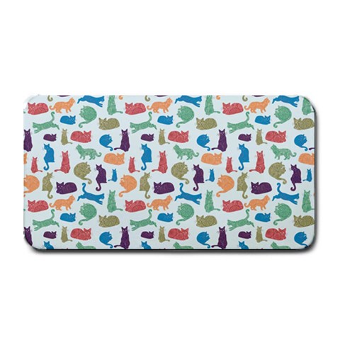 Blue Colorful Cats Silhouettes Pattern Medium Bar Mats from ArtsNow.com 16 x8.5  Bar Mat
