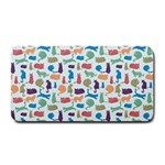 Blue Colorful Cats Silhouettes Pattern Medium Bar Mats