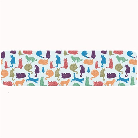Blue Colorful Cats Silhouettes Pattern Large Bar Mats from ArtsNow.com 32 x8.5  Bar Mat