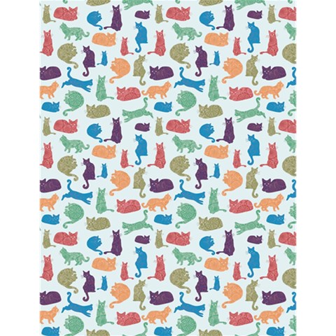 Blue Colorful Cats Silhouettes Pattern Large Memo Pads from ArtsNow.com 4.125 x5.5  Memopad