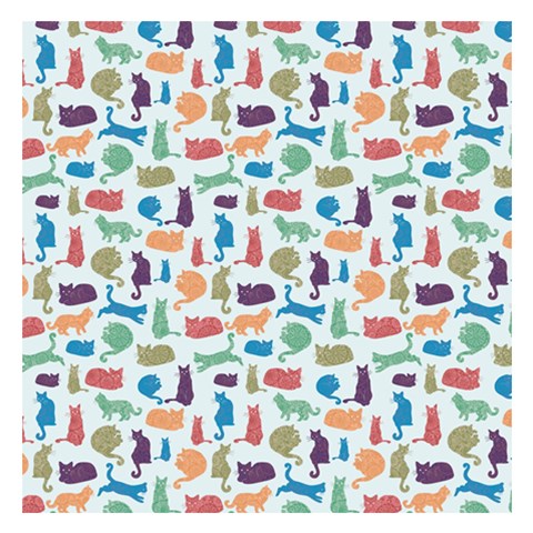 Blue Colorful Cats Silhouettes Pattern Small Memo Pads from ArtsNow.com 3.75 x3.75  Memopad