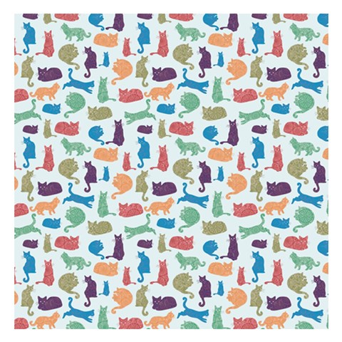 Blue Colorful Cats Silhouettes Pattern Small Memo Pads from ArtsNow.com 3.75 x3.75  Memopad