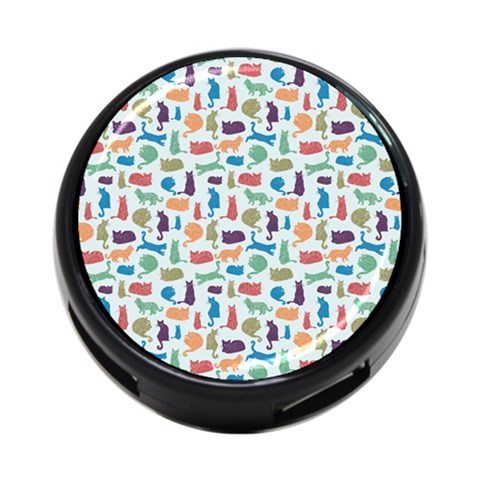 Blue Colorful Cats Silhouettes Pattern 4 Front
