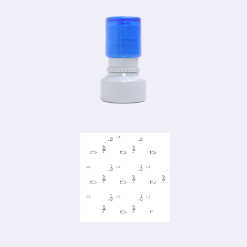 Blue Colorful Cats Silhouettes Pattern Rubber Round Stamps (Small) from ArtsNow.com 1.12 x1.12  Stamp