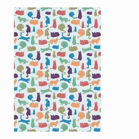 Blue Colorful Cats Silhouettes Pattern Large Garden Flag (Two Sides) from ArtsNow.com Front