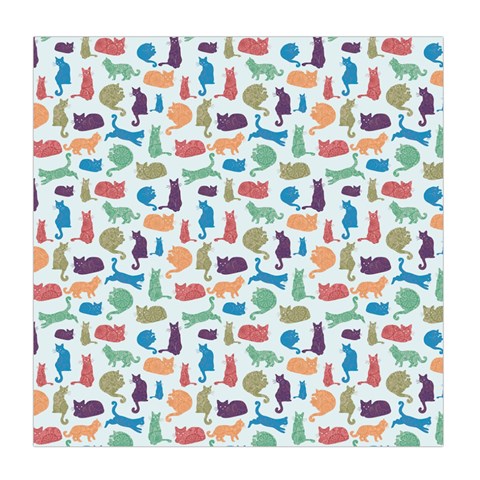 Blue Colorful Cats Silhouettes Pattern Duvet Cover Single Side (Full/Queen Size) from ArtsNow.com Front