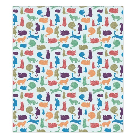 Blue Colorful Cats Silhouettes Pattern Duvet Cover Single Side (KingSize) from ArtsNow.com Duvet Quilt