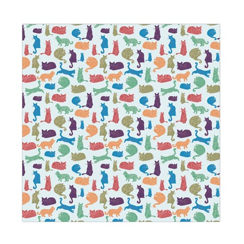 Blue Colorful Cats Silhouettes Pattern Duvet Cover (Twin Size) from ArtsNow.com Front
