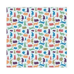 Blue Colorful Cats Silhouettes Pattern Duvet Cover (Twin Size) from ArtsNow.com Back