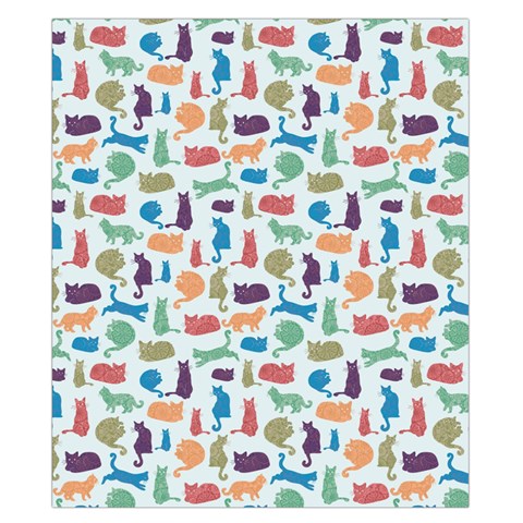 Blue Colorful Cats Silhouettes Pattern Duvet Cover (Double Size) from ArtsNow.com Front