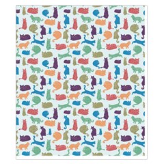 Blue Colorful Cats Silhouettes Pattern Duvet Cover (Double Size) from ArtsNow.com Back