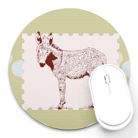 Donkey foal Round Mousepad from ArtsNow.com Front