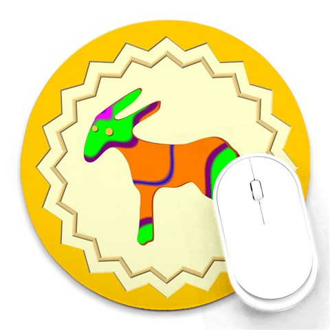 Funky Donkey Round Mousepad from ArtsNow.com Front