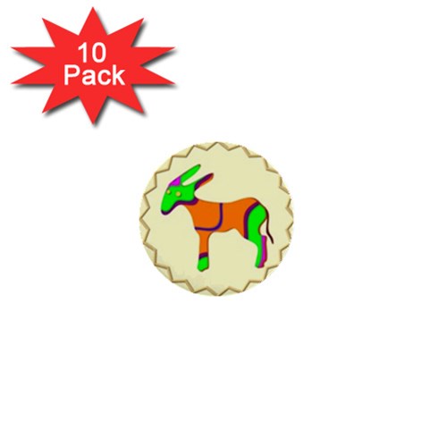 Funky Donkey 1  Mini Button (10 pack)  from ArtsNow.com Front
