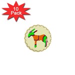 Funky Donkey 1  Mini Button (10 pack) 