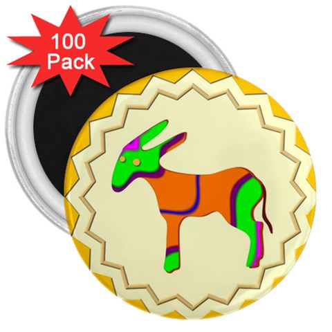 Funky Donkey 3  Magnet (100 pack) from ArtsNow.com Front
