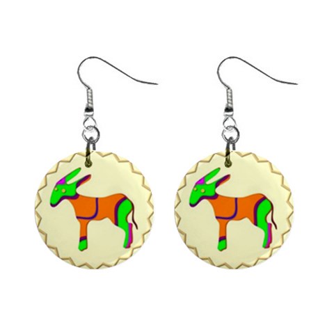 Funky Donkey 1  Button Earrings from ArtsNow.com Front