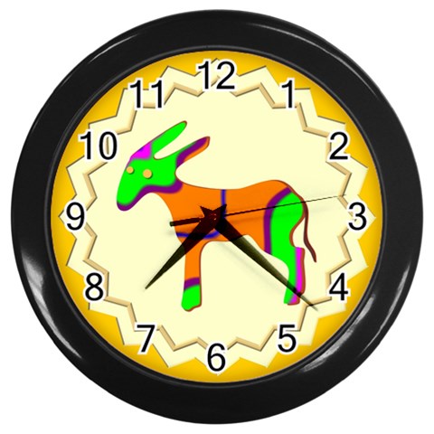 Funky Donkey Wall Clock (Black) from ArtsNow.com Front