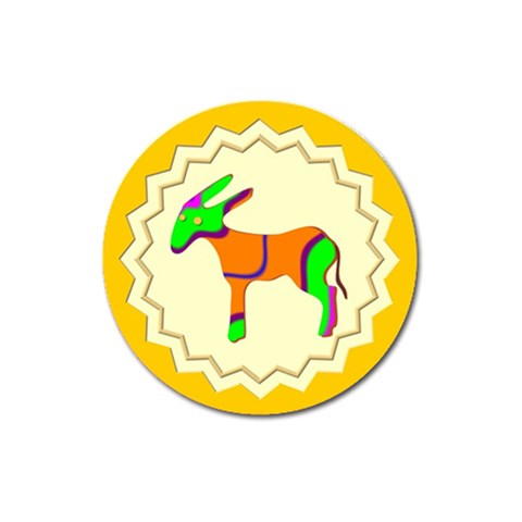 Funky Donkey Magnet 3  (Round) from ArtsNow.com Front