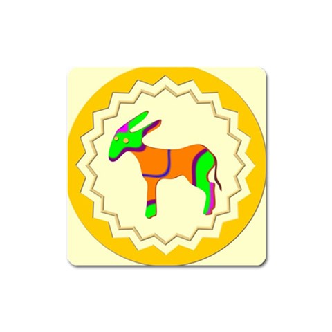 Funky Donkey Magnet (Square) from ArtsNow.com Front