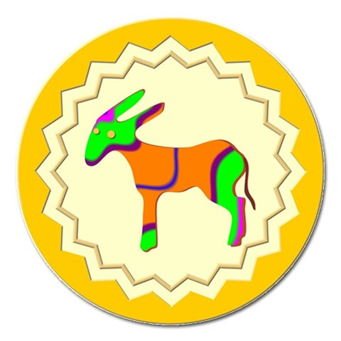 Funky Donkey Magnet 5  (Round) from ArtsNow.com Front