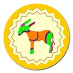 Funky Donkey Magnet 5  (Round)