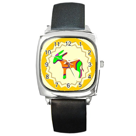 Funky Donkey Square Metal Watch from ArtsNow.com Front