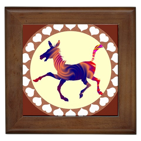 Funny Donkey Framed Tile from ArtsNow.com Front
