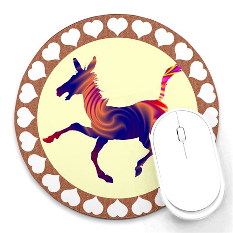 Funny Donkey Round Mousepad from ArtsNow.com Front