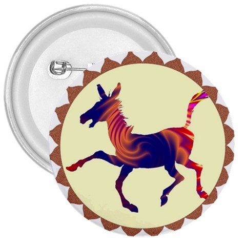 Funny Donkey 3  Button from ArtsNow.com Front