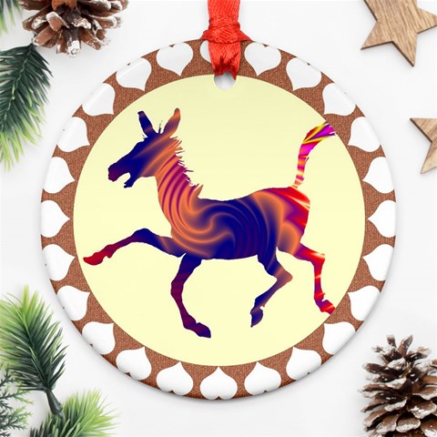 Funny Donkey Ornament (Round) from ArtsNow.com Front