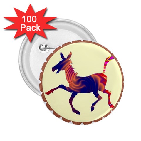 Funny Donkey 2.25  Button (100 pack) from ArtsNow.com Front