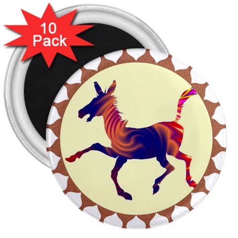 Funny Donkey 3  Magnet (10 pack) from ArtsNow.com Front