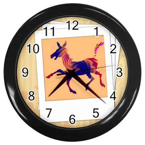 Funny Donkey Wall Clock (Black) from ArtsNow.com Front