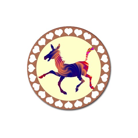 Funny Donkey Magnet 3  (Round) from ArtsNow.com Front