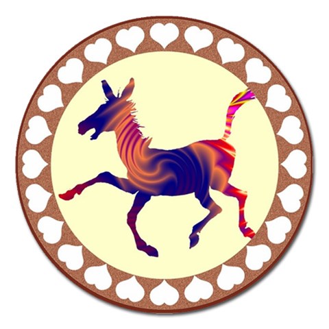 Funny Donkey Magnet 5  (Round) from ArtsNow.com Front