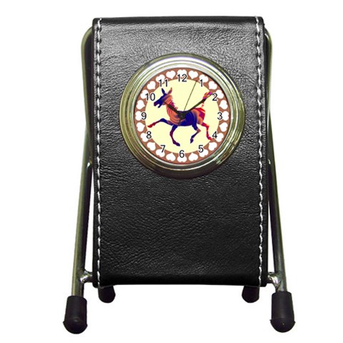 Funny Donkey Pen Holder Desk Clock from ArtsNow.com Front