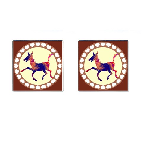 Funny Donkey Cufflinks (Square) from ArtsNow.com Front(Pair)
