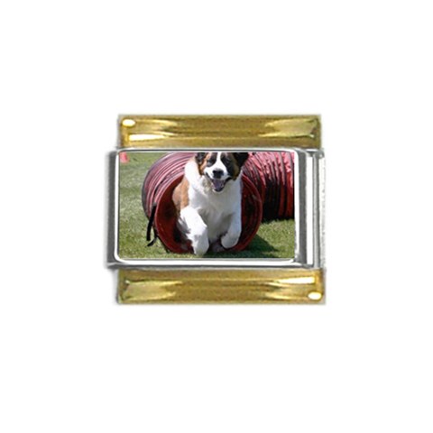 dog36 Gold Trim Italian Charm (9mm) from ArtsNow.com Front