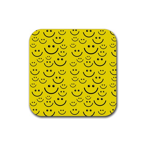 Smiley Face Rubber Coaster (Square) from ArtsNow.com Front